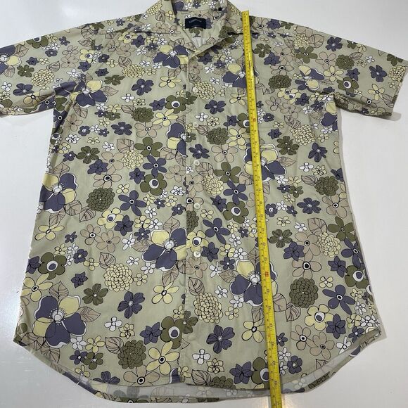 LORENZINI Men's Modern Fit Shirt S Button Down Abstract Floral Merate Italy - Picture 5 of 7